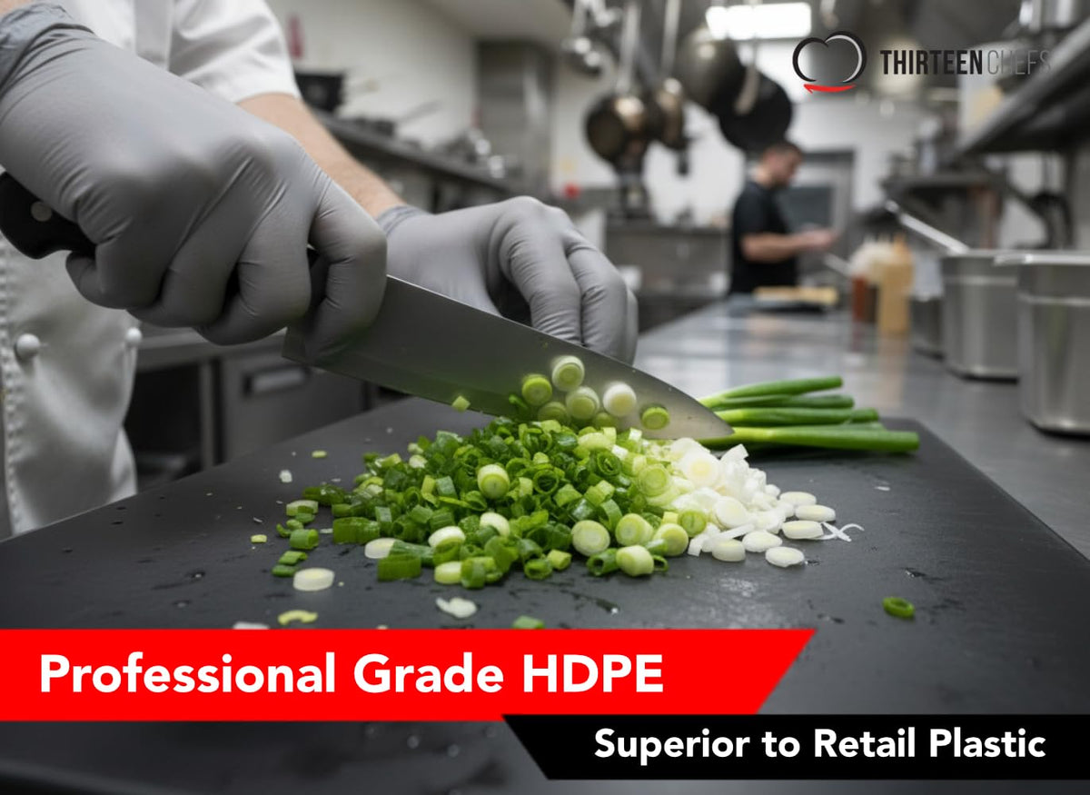 Thirteen Chefs anti-slip design reduces sliding during chopping
