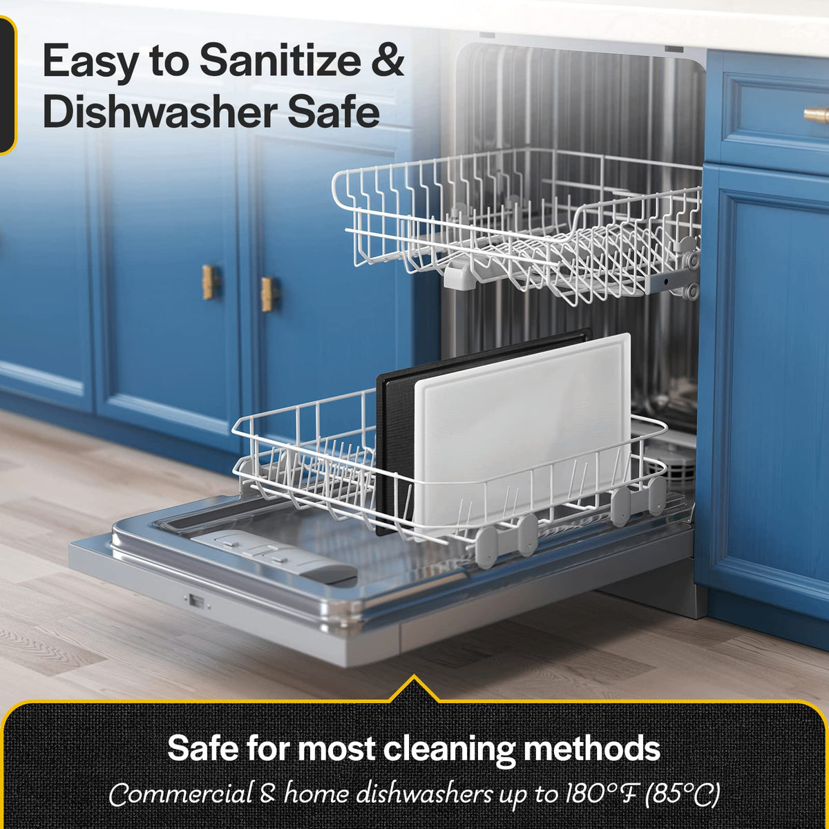 Thirteen Chefs dishwasher-safe board simplifies cleaning after meals