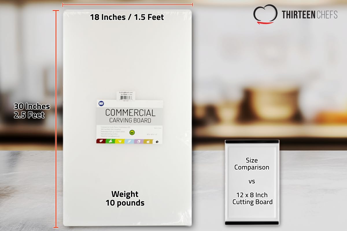 Thirteen Chefs extra large cutting board commercial-grade plastic resists warping and stains