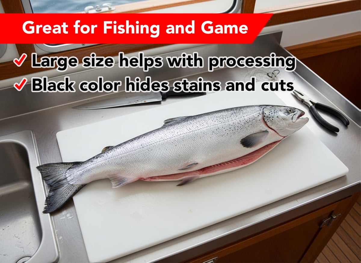 Thirteen Chefs extra large cutting board fish prep zone keeps seafood organized and clean