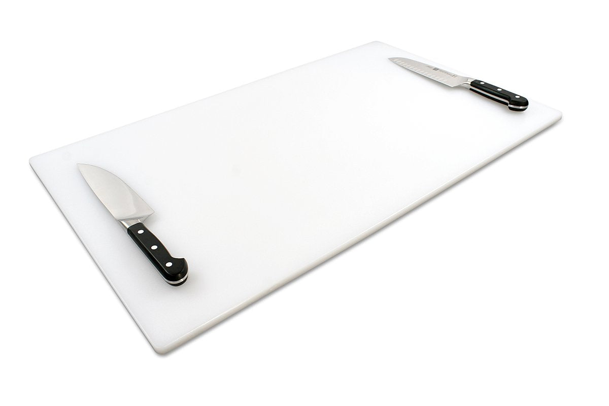 Thirteen Chefs extra large cutting board surface shows ample workspace for large prep tasks
