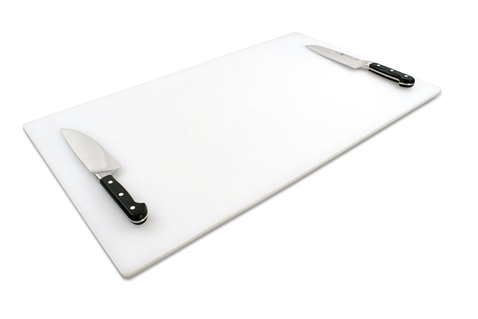 Thirteen Chefs extra large cutting board surface shows ample workspace for large prep tasks