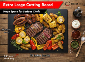 Thirteen Chefs HDPE cutting board dishwasher-safe for busy kitchens