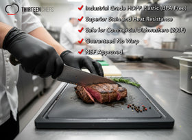 Thirteen Chefs large cutting board 18x12 board provides ample space for chopping