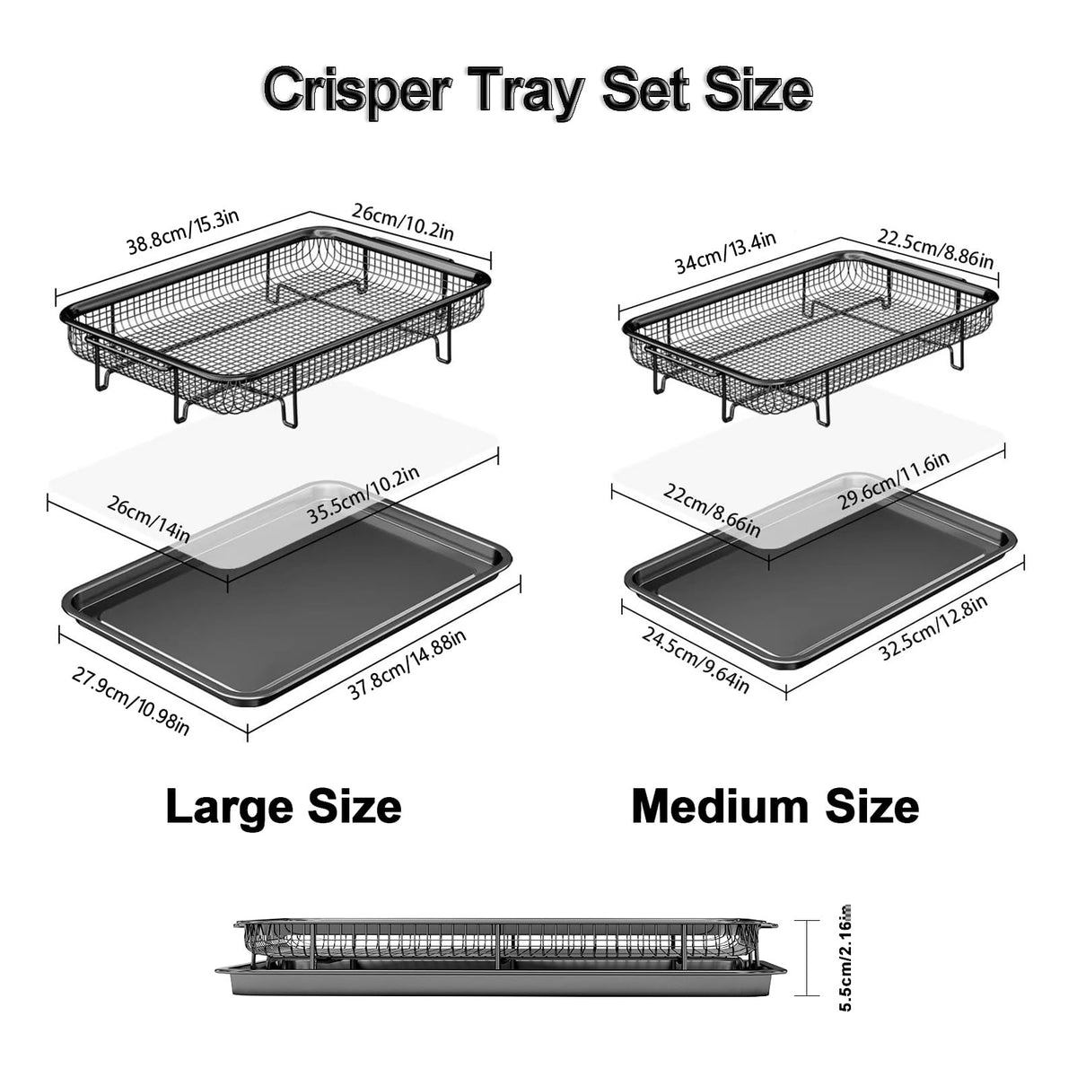 THORSES large tray with non-stick coating cleans easily