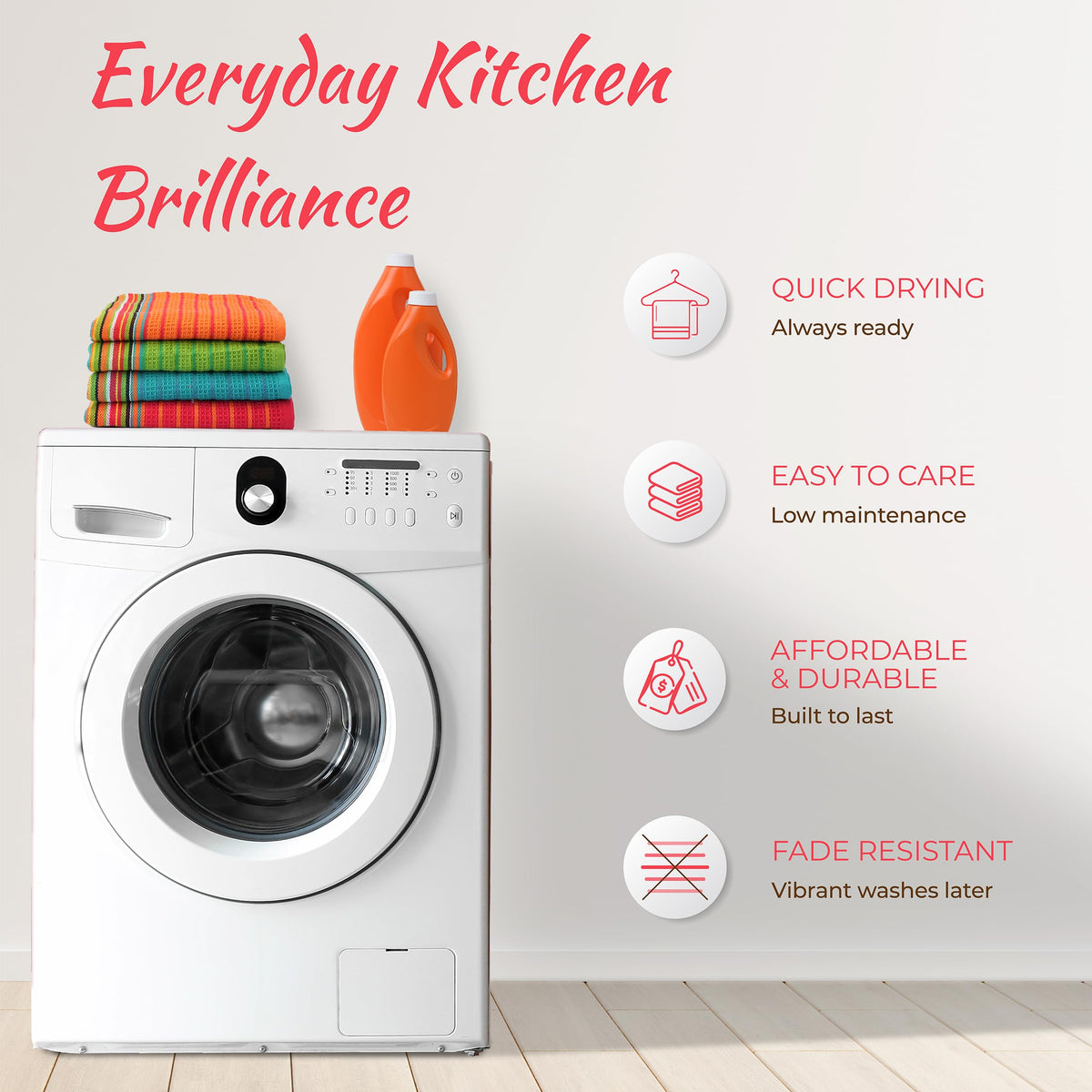THREAD SPREAD machine washable towels simplify care and everyday reuse.