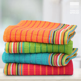 THREAD SPREAD salsa towels set of four ready for daily kitchen drying and cleaning.