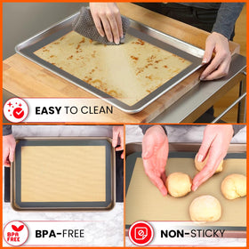 ThreadNanny oven-safe mats withstand up to 450°F for reliable browning.