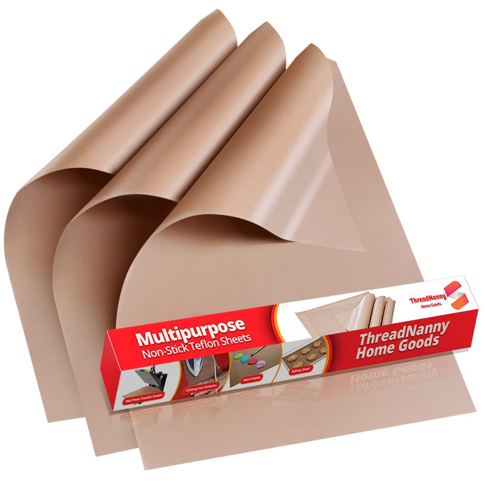 ThreadNanny Teflon oven liners in use as a non-stick baking surface for easy cleanup
