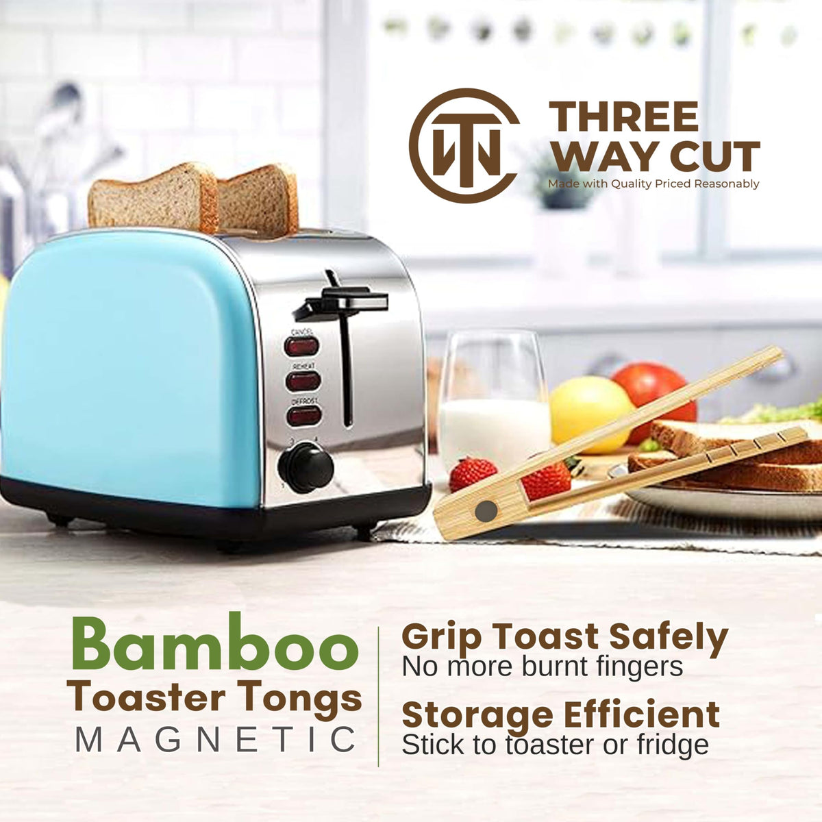 Three Way Cut Toaster Tongs makes a thoughtful gift idea for cooks.