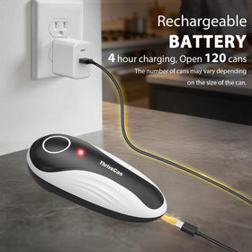 ThriveCan rechargeable can opener offers long battery life for daily kitchen use.