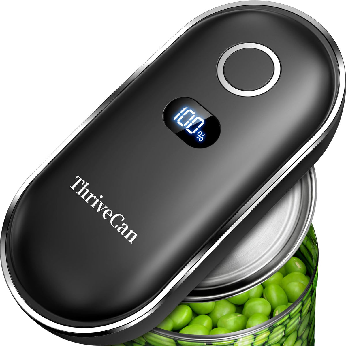 ThriveCan rechargeably powered can opener front view showing compact design