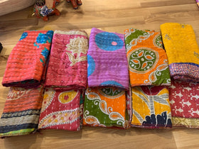 THRIVING kantha napkin handmade textile with unique character for tables.