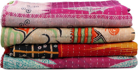 THRIVING kantha napkin pre-washed fabric reduces prep time.