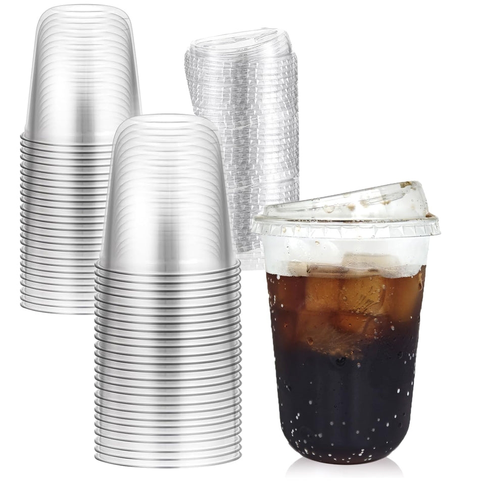 Thrseely clear coffee cup with no-straw lid for spill-free service.