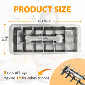 Thrseely metal ice cube maker with removable tray for easy release.