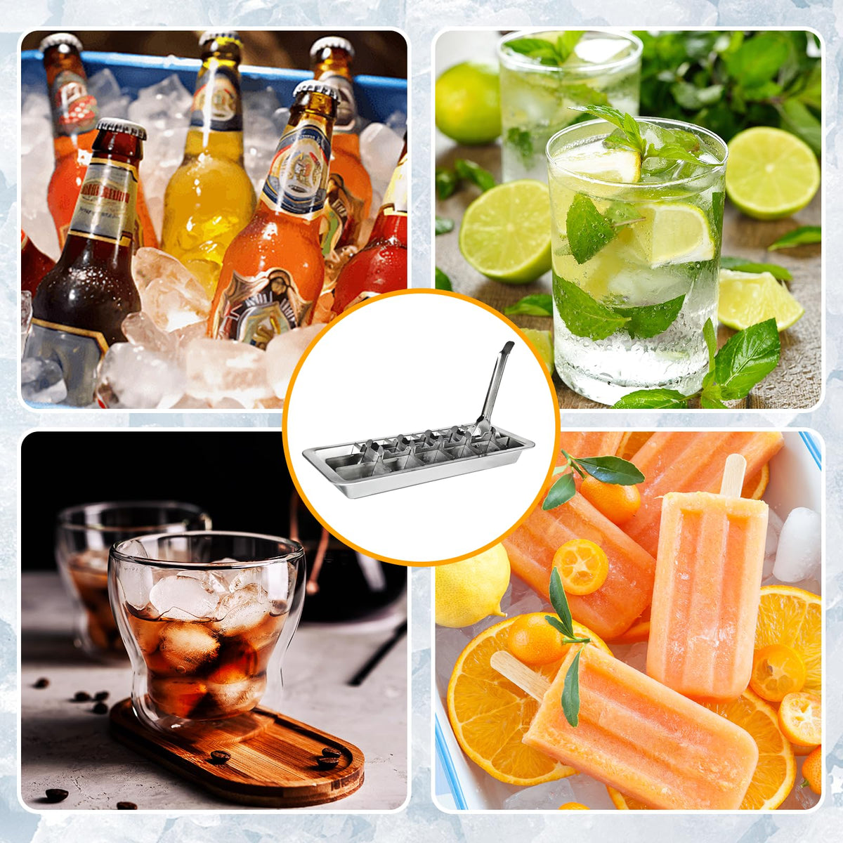 Thrseely multi-use tray freezes herbs, sauces, and baby food.