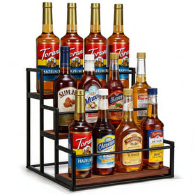 THYGIFTREE coffee syrup rack with 3-tier design keeps flavors accessible.