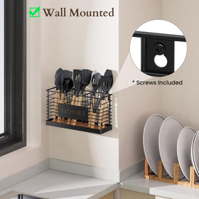 THYGIFTREE matte black finish and wooden base blend with modern or farmhouse kitchens.