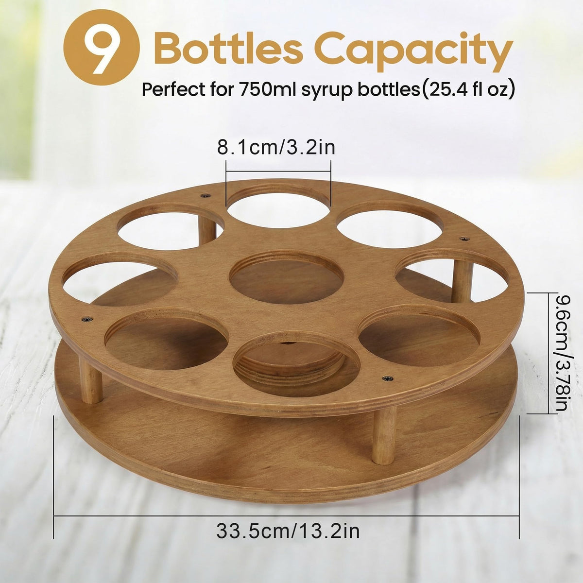 THYGIFTREE large-base with anti-slip feet stabilizes on wood or marble surfaces.