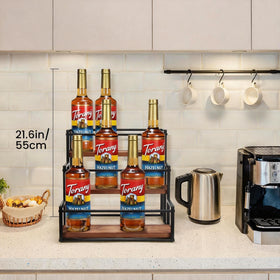 THYGIFTREE metal frame with matte black finish provides durable kitchen storage.
