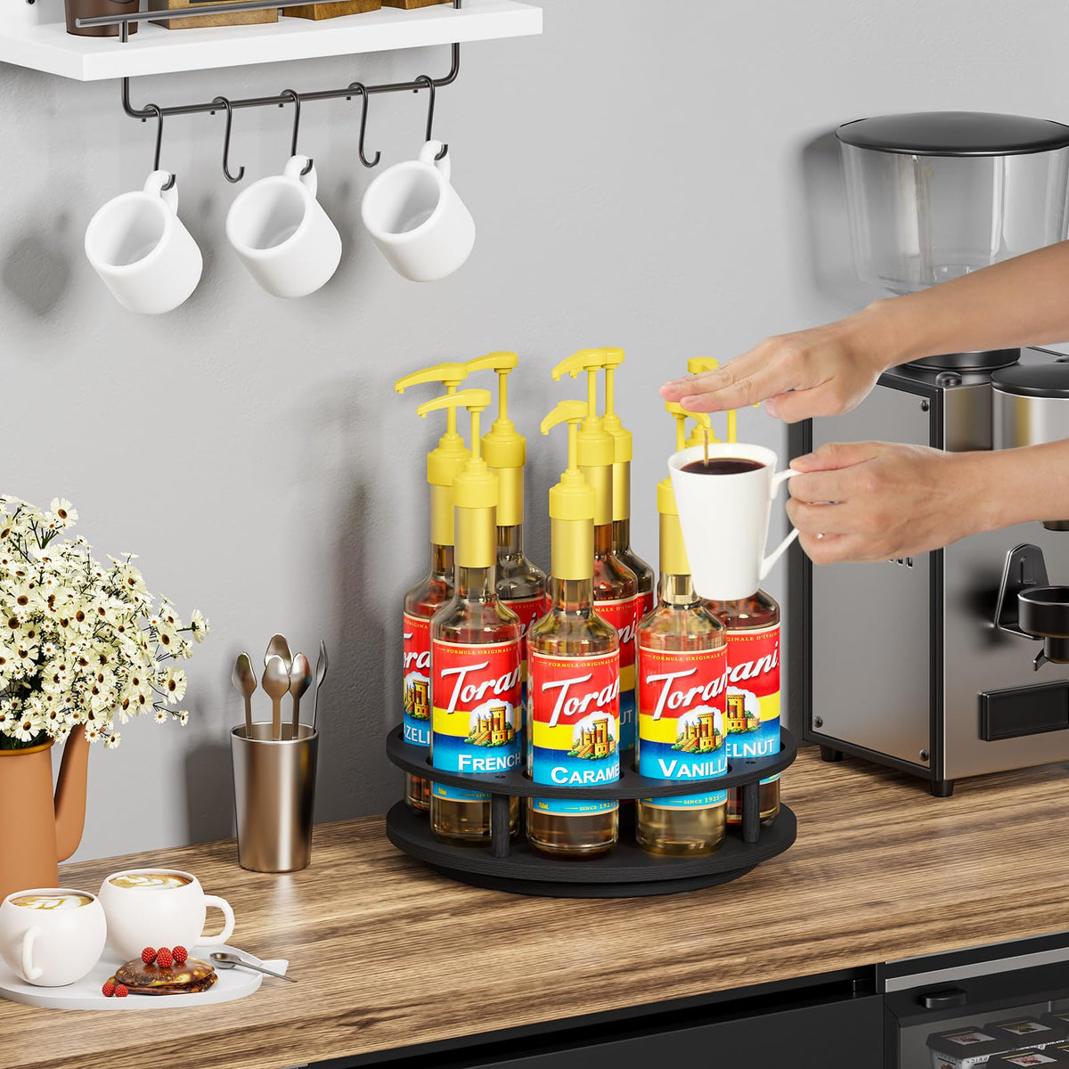 THYGIFTREE swivel bearing enables smooth flavor selection for coffee bars.