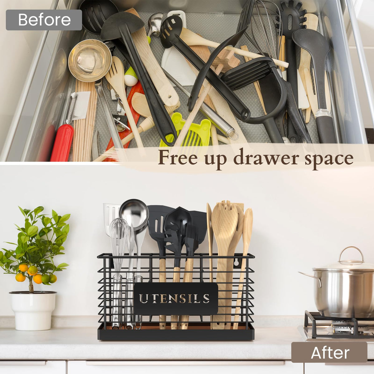 THYGIFTREE wood-based base delivers stability on the counter while showing warm contrast.