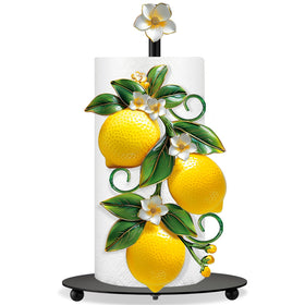 Thyle Lemon Paper Towel Holder with round base keeps towels accessible on the counter