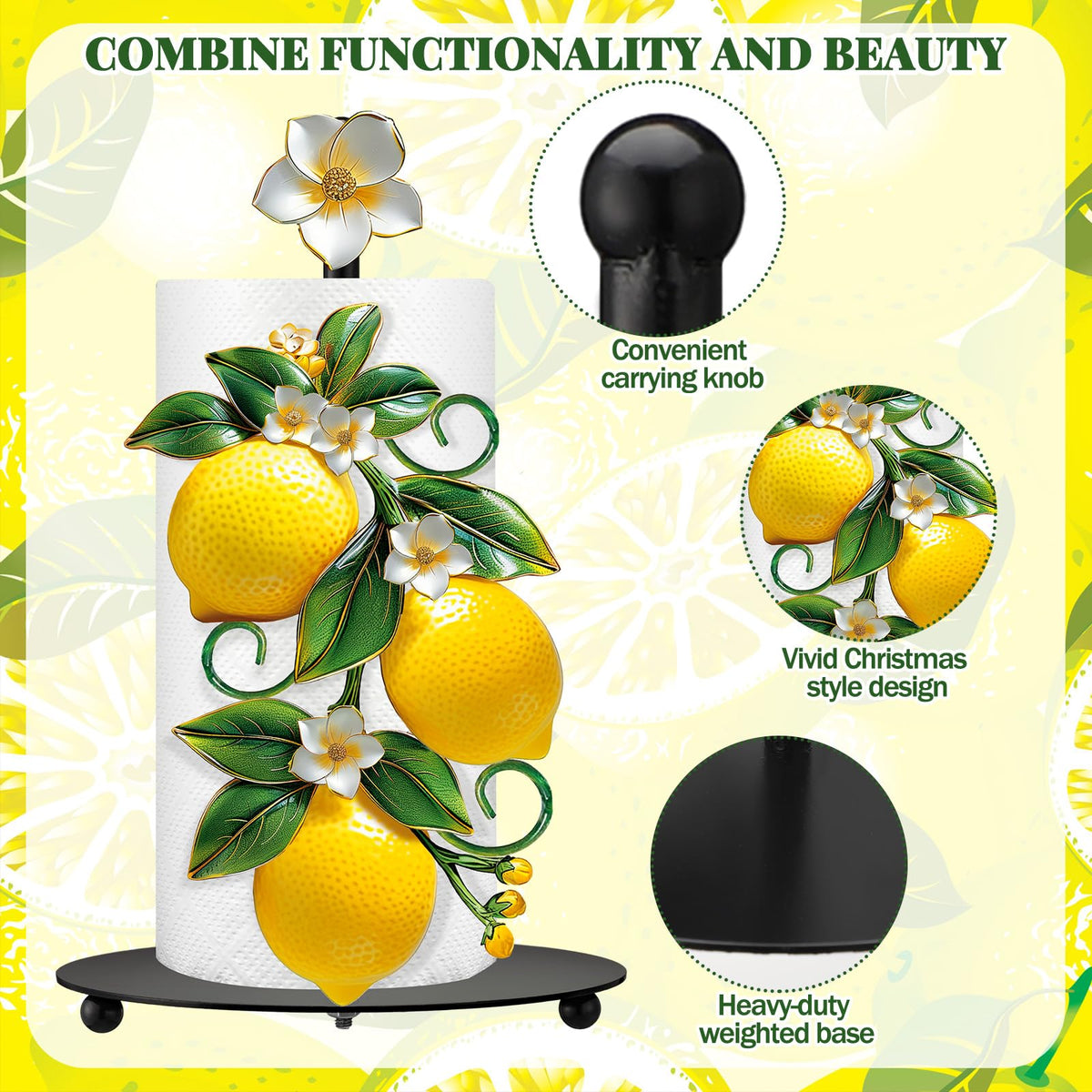 Thyle Paper Towel Stand with weighted base offers stable daily use