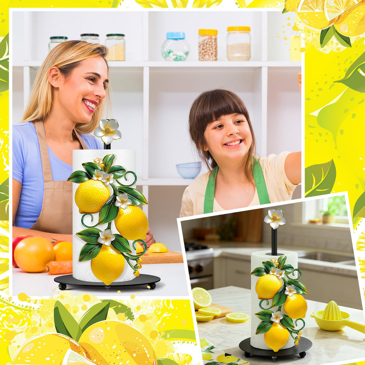 Thyle Yellow Lemon Kitchen Decor adds festive charm while organizing towels