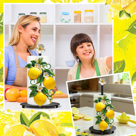Thyle Yellow Lemon Kitchen Decor adds festive charm while organizing towels