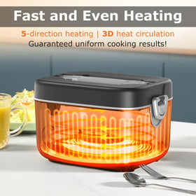 Cordless operation lets you heat anywhere from office to outdoors without cords.