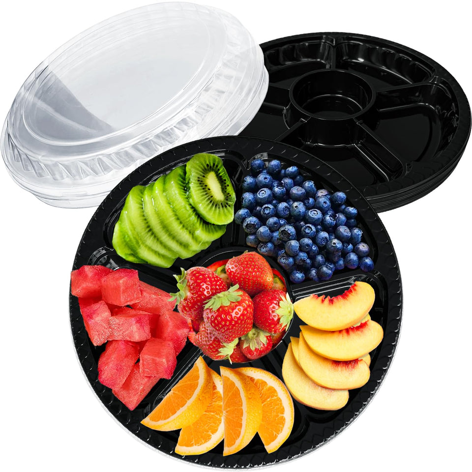 Tiaiidi 12-pack appetizer trays with lids for easy party serving.