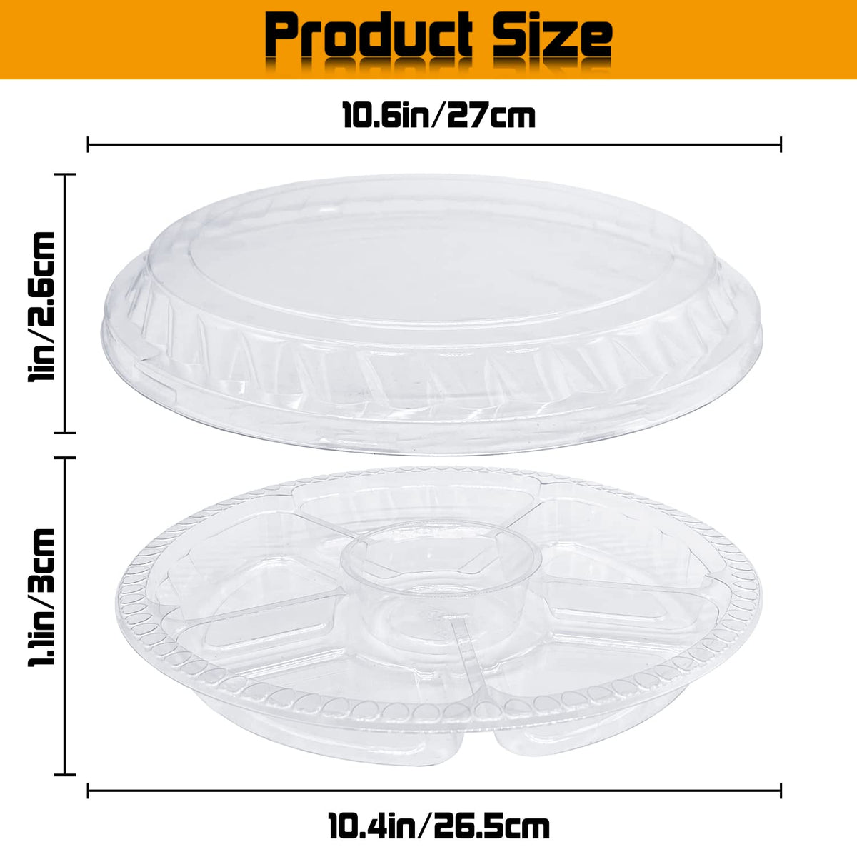 Tiaiidi six-compartment round trays showing divided sections for snacks