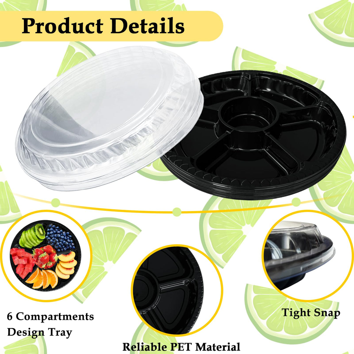 Tiaiidi clear plastic tray close-up, highlighting stackable design for space-saving storage.