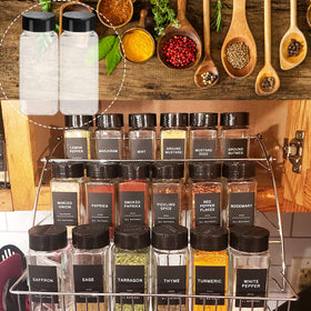 Removable seal helps keep spices fresh between uses.