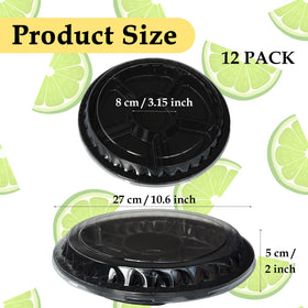 Tiaiidi round 6-compartment tray with clear lid for organized food display.