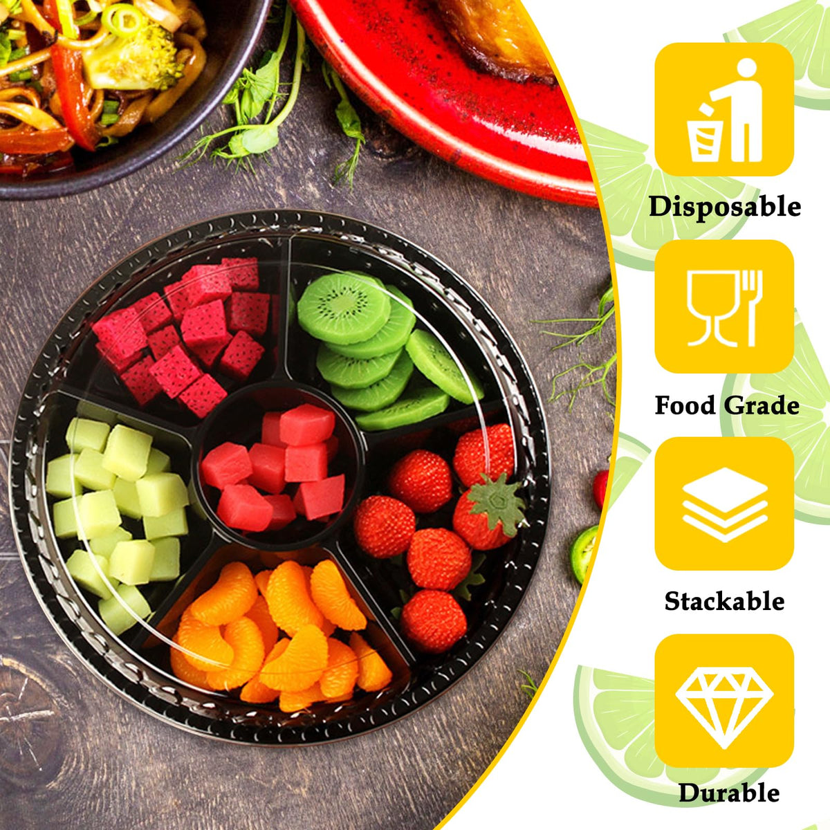 Tiaiidi stackable trays saving cabinet space for easy reuse.