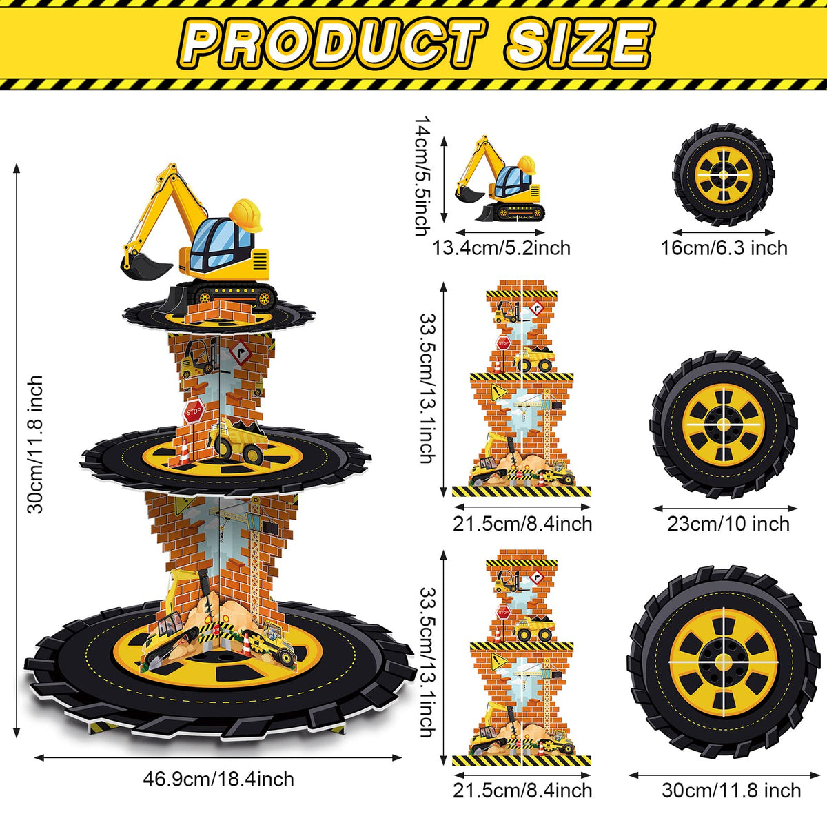 Tiamon 3-tier cupcake stand middle layer with evenly spaced treats