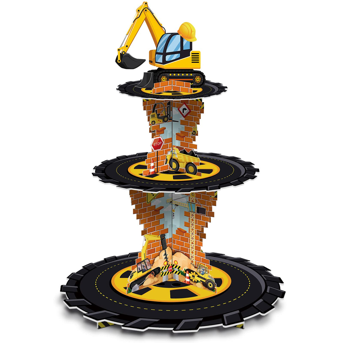 Tiamon 3-tier cupcake stand top view for presentable desserts