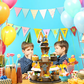 Tiamon construction pattern truck decor brightens birthday display