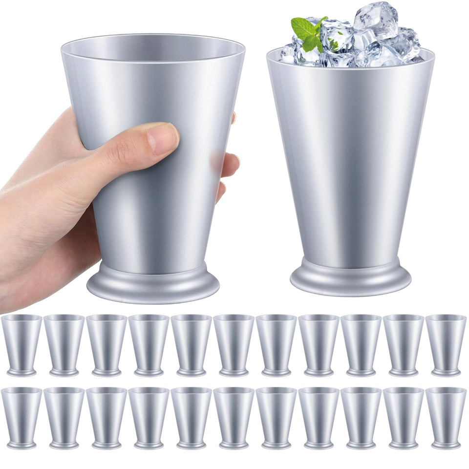 Tiangrid 24 pack mint julep cups in silver, 10 oz, ready for events