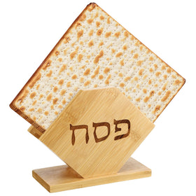 Tiangrid passover matzah holder bamboo base on table for elegant Seder display