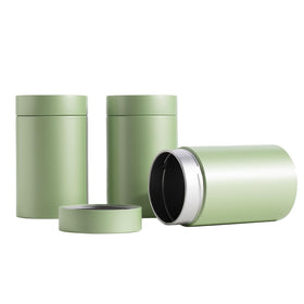 Tianhui 9 oz mint green tea tin front view for airtight storage of loose tea