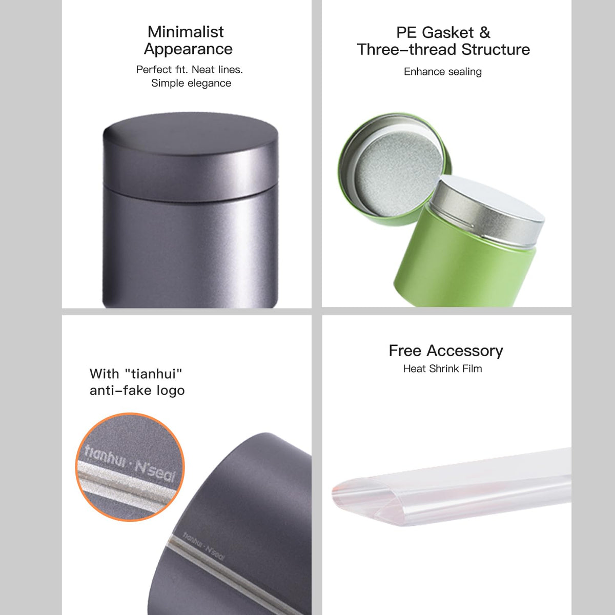 Tianhui tea tin comes in two sizes to fit different contents and spaces.