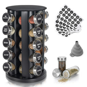 Tianifa black countertop spice rack shown from top view for easy cooking access