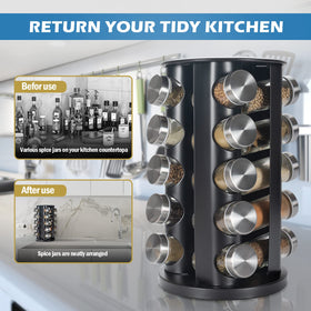 Tianifa clear glass spice jars reveal spices at a glance