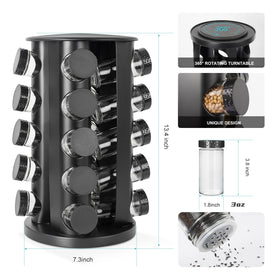 Tianifa transparent glass spice jars enable fast identification while cooking.