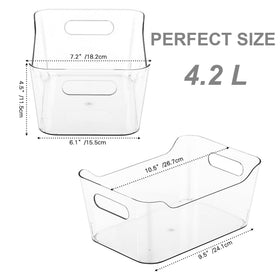 Tiawudi clear storage bins for kitchen organization with easy grip handles