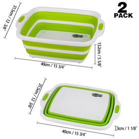 Tiawudi 2-pack collapsible cutting board green ideal for meat prep and washing